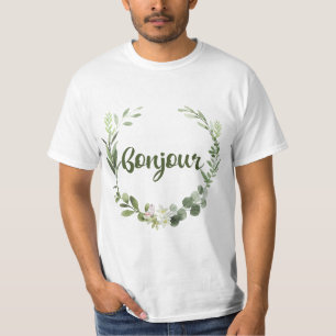 Bonjour Hej Fransk T Shirt