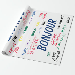 Bonjour Hej Languages World Travel Colorful Presentpapper