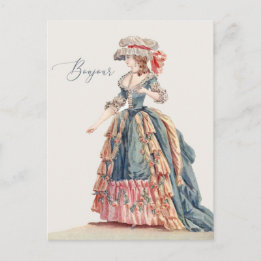 Bonjour Hej Vän Marie Antoinette Hälsning Vykort