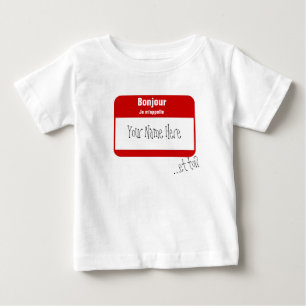 Bonjour Je m'appelle…, /Högt, är mitt namn T-shirt