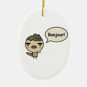 Bonjour! Julgransprydnad Keramik
