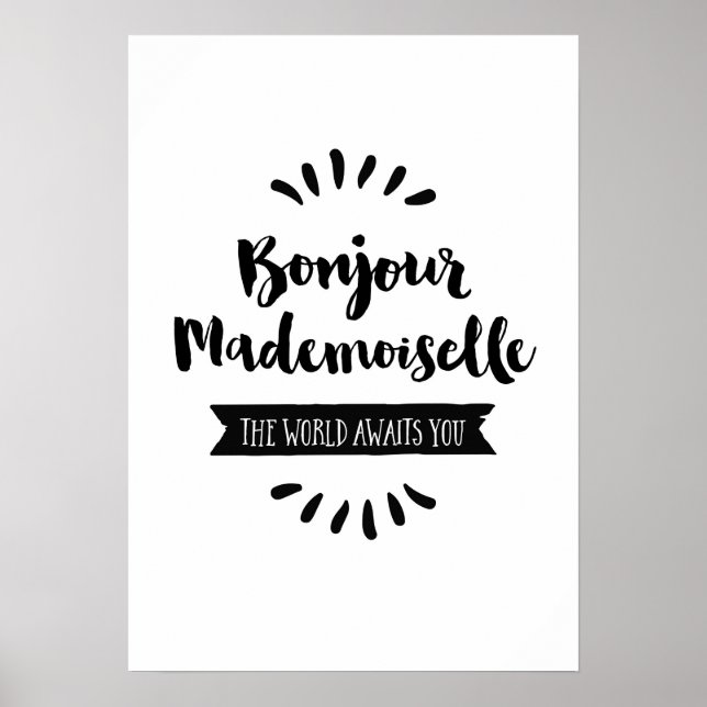 Bonjour Mademoiselle Världen väntar dig Poster (Framsidan)