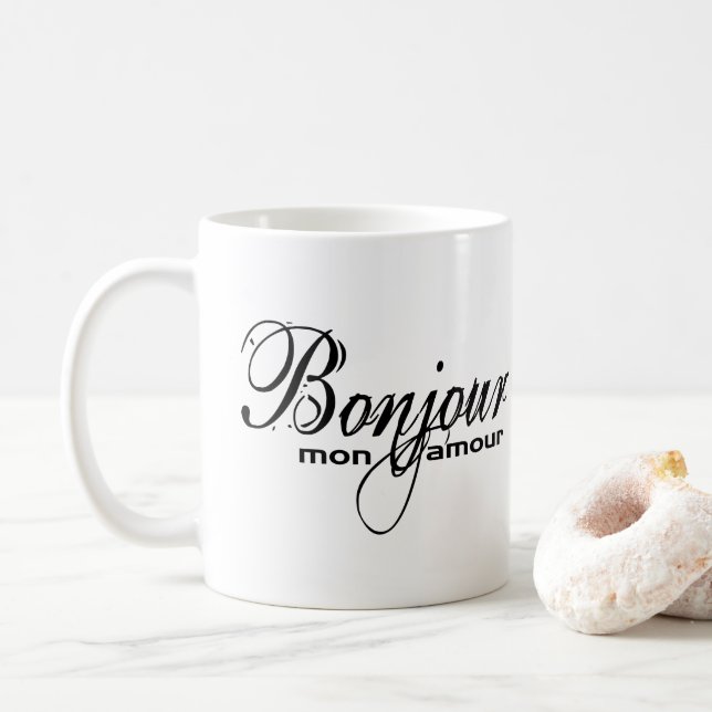 Bonjour måndag amour (muggen) kaffemugg (Med munk)