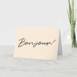 Bonjour! | Modern Cream Elfenbenskustens Fransk He Kort