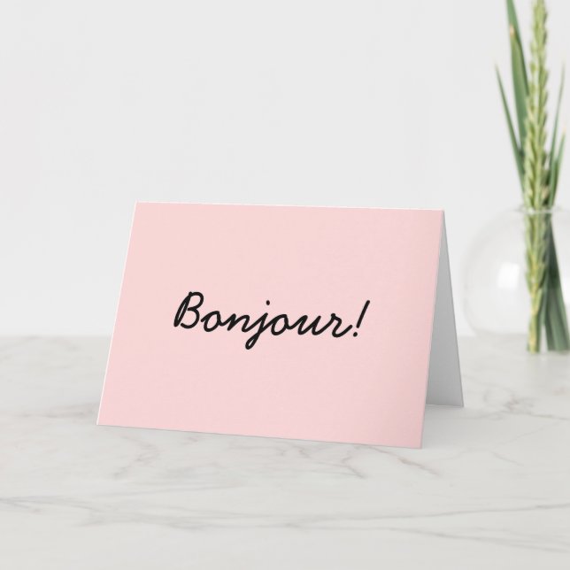 Bonjour Modern Script Cream Ivory Design Kort (Framsida)
