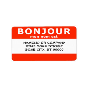 BONJOUR mon nom est Adressetikett