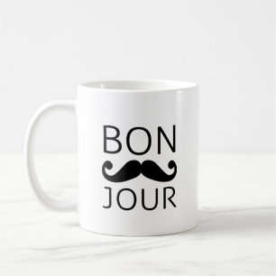 Bonjour moustache kaffemugg