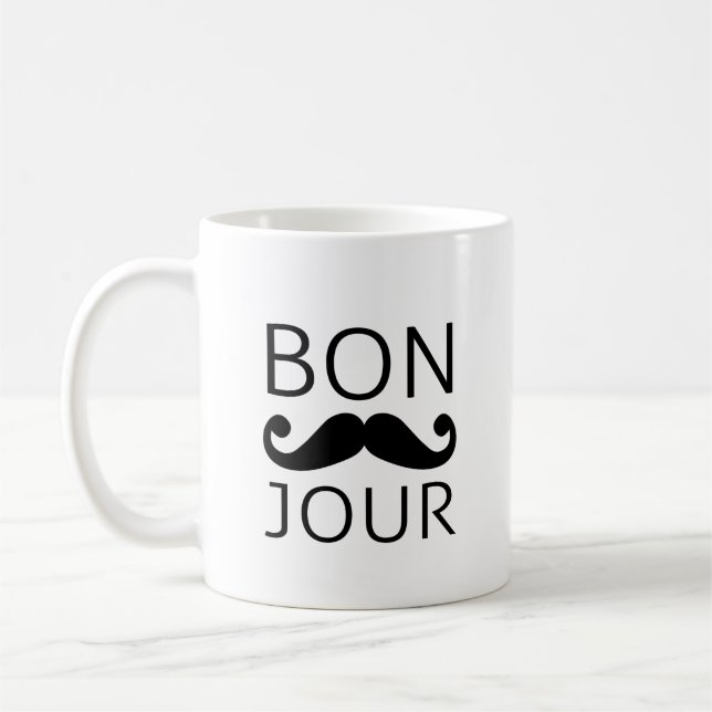 Bonjour moustache kaffemugg (Vänster)