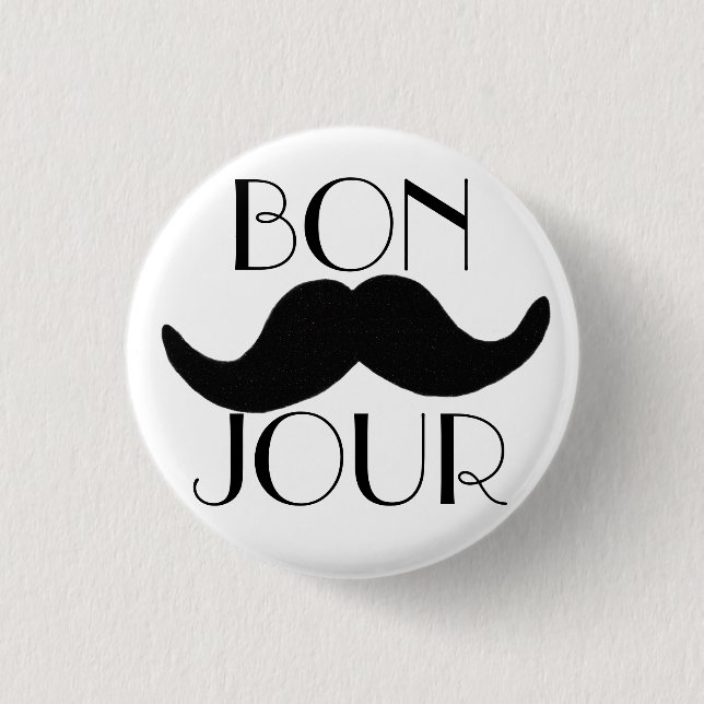 BONJOUR-Moustache Knapp (Framsida)