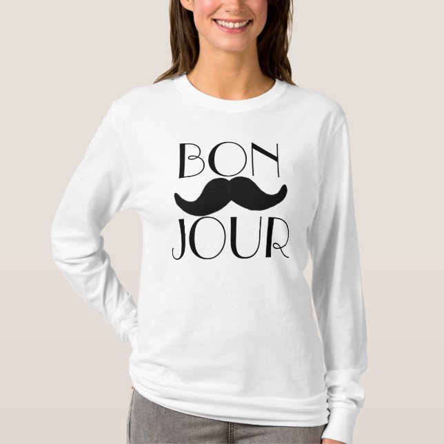 BONJOUR-Moustache Tee Shirt (Framsida)
