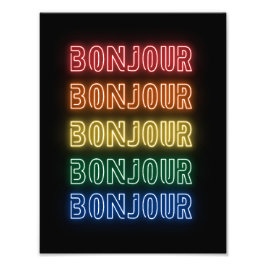 Bonjour Neon Tematisk Modern Regnbåge Fototryck