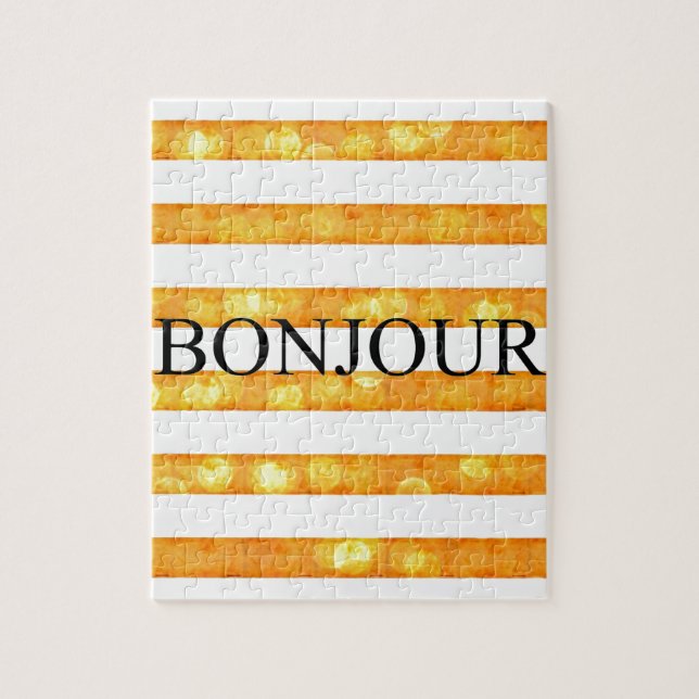Bonjour Orange Rand Bokeh Pussel (Vertikal)