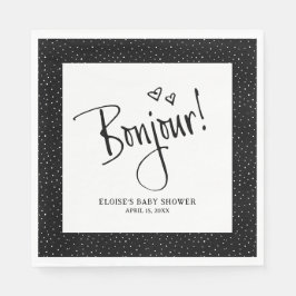 Bonjour! Paris Doodle Sketch Personlig Napkins Pappersservett