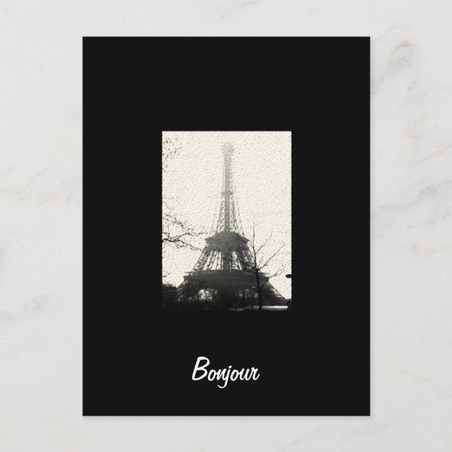 Bonjour Paris Postcard Vykort (Framsida)