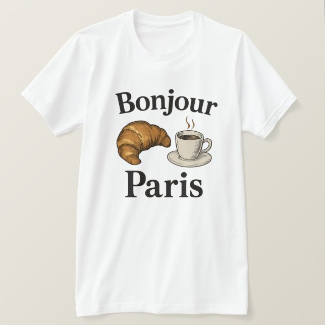 Bonjour Paris T Shirt (Design framsida)