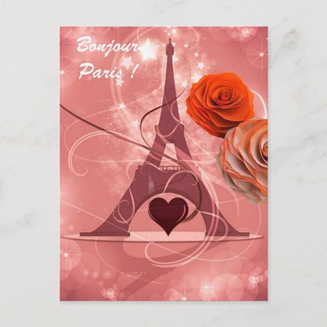 Bonjour Paris! Vykort (Framsida)