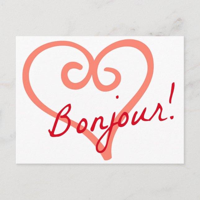 Bonjour Postcard Vykort (Framsida)