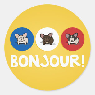 Bonjour! Runt Klistermärke