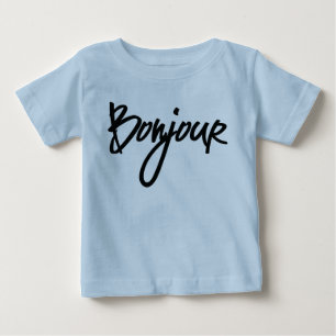 Bonjour Script (Black) för Älskare av Frankrike  T Shirt