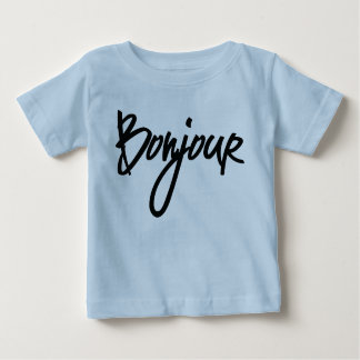 Bonjour Script (Black) för Älskare av Frankrike T Shirt