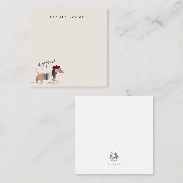 Bonjour Valp Anteckningskort (Fram/baksida)