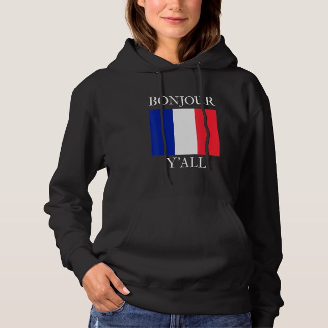 Bonjour Y'All  French Flag France Roots T Shirt (Framsida)