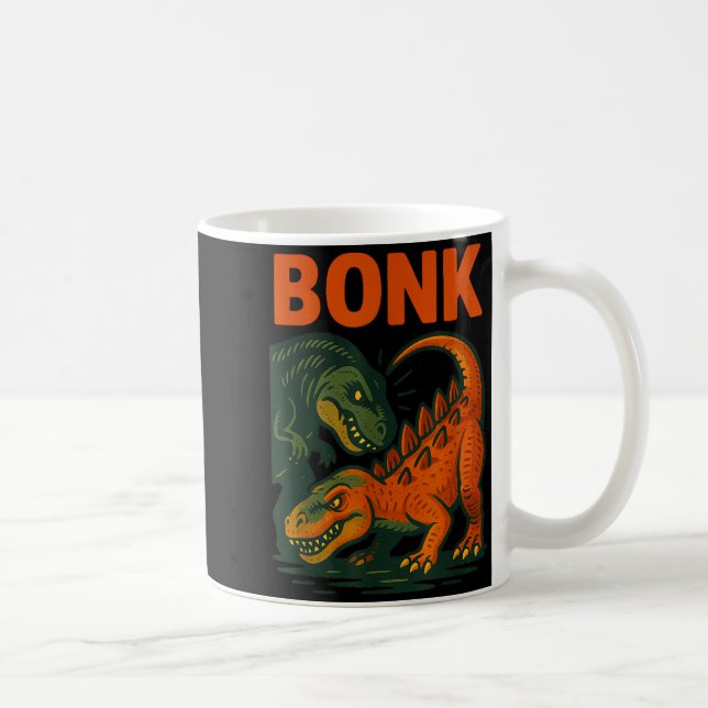 Bonk Dinosaur Funny Prehistoric Humor Design  Kaffemugg (Höger)