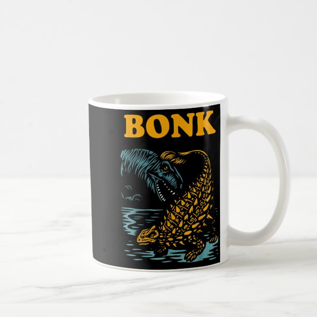 Bonk Dinosaur Funny Prehistoric Humor Design  Kaffemugg (Höger)