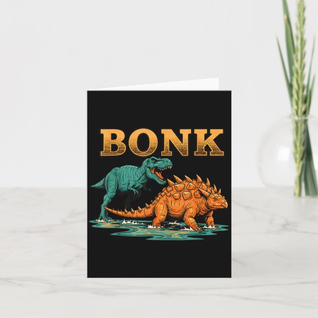 Bonk Dinosaur Funny Prehistoric Humor Design  Kort (Framsida)