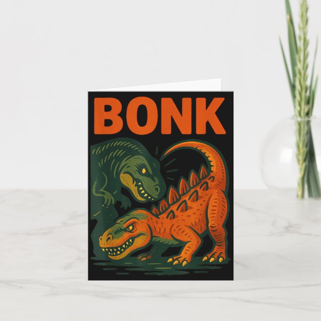 Bonk Dinosaur Funny Prehistoric Humor Design  Kort (Framsida)