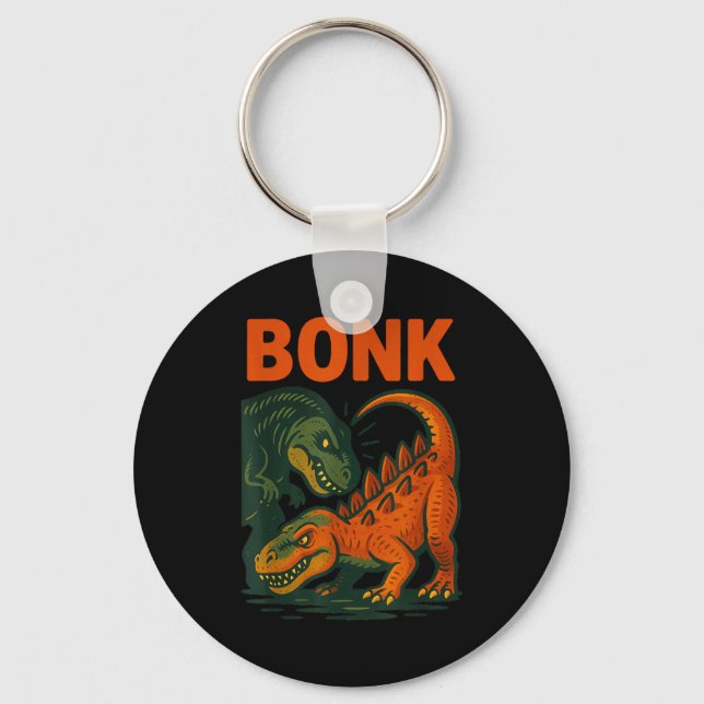 Bonk Dinosaur Funny Prehistoric Humor Design  Nyckelring (Framsida)