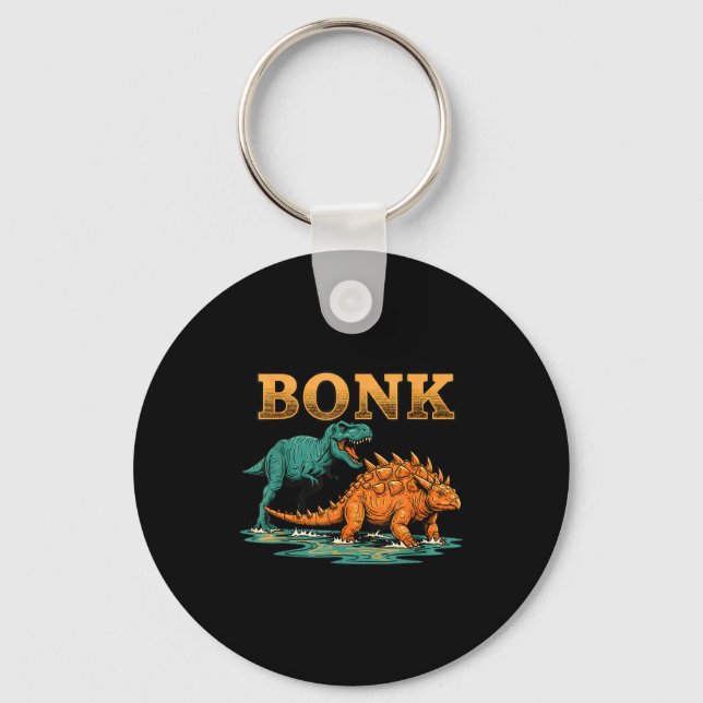Bonk Dinosaur Funny Prehistoric Humor Design  Nyckelring (Framsida)