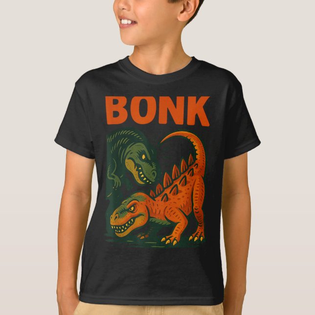 Bonk Dinosaur Funny Prehistoric Humor Design  T Shirt (Framsida)