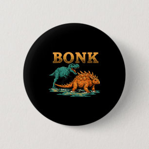 Bonk Dinosaur Rolig Förhistorisk Humor Design Knapp