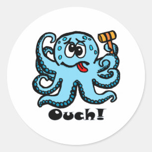 Bonk Octopus, ouch Runt Klistermärke