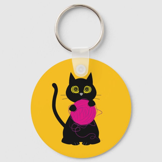 BONKERS! Nyckelring - Knittering + Kattunge 🧶 🐈  (Framsida)