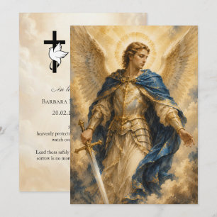 Bönkort för begravning för St. Michael 5x7 tum Inbjudningar
