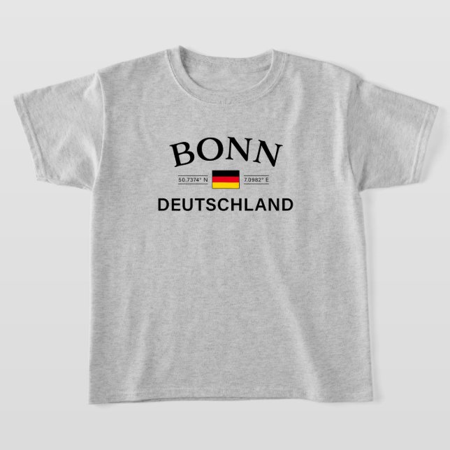 Bonn Deutschland Koordinates German Kids T Shirt (Laydown)