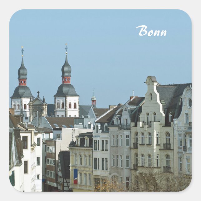 Bonn Fyrkantigt Klistermärke (Framsida)