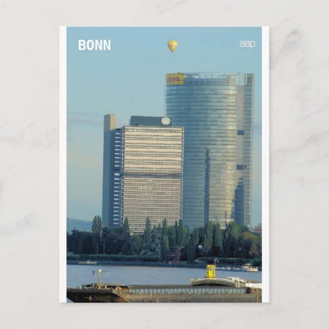 Bonn, Tyskland, Rhen-floden Vykort (Framsida)