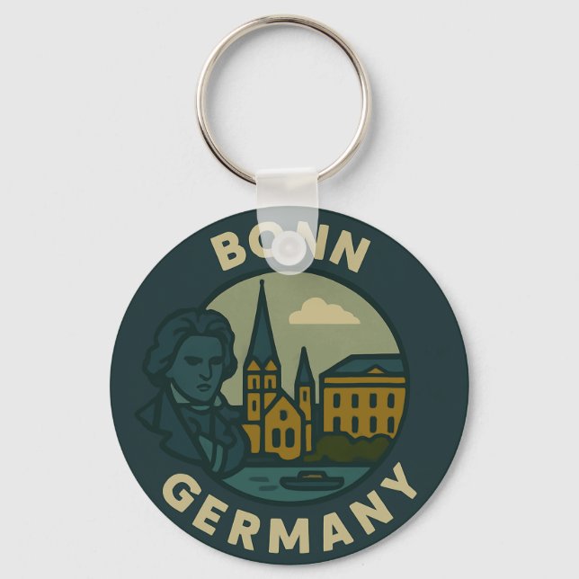 Bonn Tyskland Stad Konst Nyckelring (Framsida)
