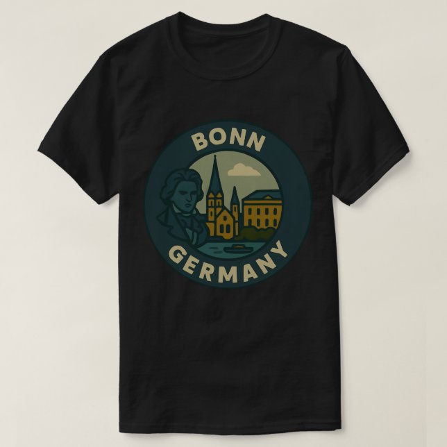 Bonn Tyskland Stad Konst T Shirt (Design framsida)