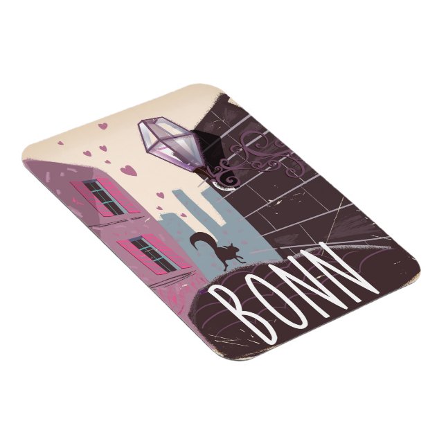 Bonn Tyskland Vintage stil-reseaffisch Magnet (Högersidan)