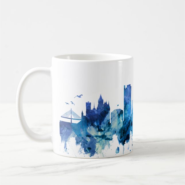 Bonn Tysklandare Skyline Blue Kaffemugg (Vänster)