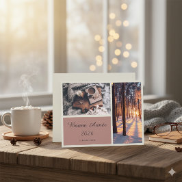 Bonne Année 2026 Elegant New Year Card Julkort