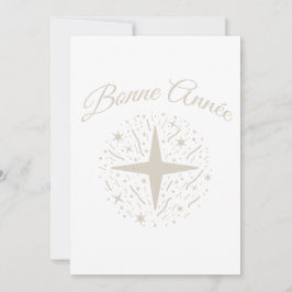 Bonne Année : design argenté avec des étoiles Julkort