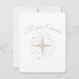 Bonne Année : design argenté avec des étoiles Julkort