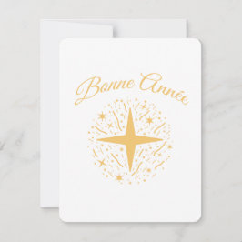 Bonne Année dorée : étoiles et confettis les fêtes Julkort
