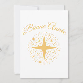 Bonne Année dorée : étoiles et confettis les fêtes Julkort