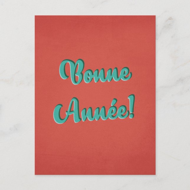 Bonne Année - Fransk Retro New Year Vykort (Framsida)